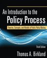 An Introduction to the Policy Process Theories Concepts and Models of Public Policy Making