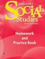 Harcourt Social Studies Homework and Practice Book Teacher Edition Grade 5 United States