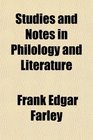 Studies and Notes in Philology and Literature
