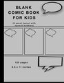 Blank Comic Book for Kids 5 panels with Speech Bubbles Silver cover 120 pages Large  inches White Paper Draw and create your own Comics