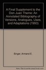 Don Juan Theme An Annotated Bibliography