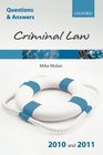 QA Criminal Law 2010 and 2011