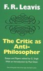 The Critic as AntiPhilosopher