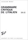 Grammaire critique de l'italien