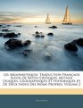 Les Argonautiques Traduction Franaise Suivie De Notes Critiques Mythol Ogiques Gographiques Et Historiques Et De Deux Index Des Noms Propres Volume 2