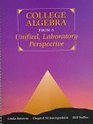 College Algebra From a Unified Laboratory Perspective