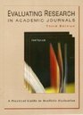 Evaluating Research in Academic Journals A Practical Guide to Realistic Education