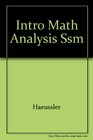 Student Solutions Manual for the Eighth Edition ofIntroductory Mathematical Analysis for Business Economics and the Life and Social Sciences