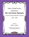 Index of Death Notices Appearing in Der Christliche Apologete 18391899 A National German Methodist Newspaper