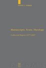 Manuscripts Texts Theology Collected Papers 19772007