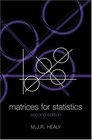 Matrices for Statistics