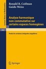 Analyse Harmonique NonCommutative sur Certains Espaces Homogenes Etude de Certaines Integrales Singulieres