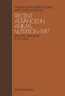 Recent Advances in Animal Nutrition 1987