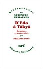 D'Edo a Tokyo Memoires et modernites
