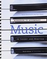 Workbook to accompany Music in Theory and Practice Volume 2