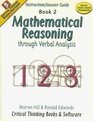 Mathematical Reasoning Through Verbal Analysis Book 2 Instruction/Answer Guide