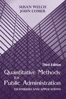 Quantitative Methods for Public Administration Techniques and Applications