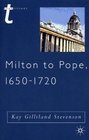 Milton To Pope 1650  1720