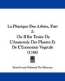 La Physique Des Arbres Part 2 Ou Il Est Traite De L'Anatomie Des Plantes Et De L'Economie Vegetale