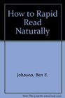 How to Rapid Read Naturally