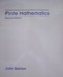 Instructor's Solutions Manual for Waner and Costenoble's Finite Mathematics