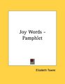 Joy Words  Pamphlet