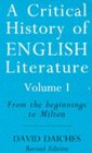 A CRITICAL HISTORY OF ENGLISH LITERATURE FROM THE BEGINNINGS TO MILTON V 1