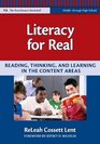 Literacy for Real Reading Thinking and Learning in the Content Areas