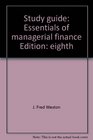 Study guide Essentials of managerial finance