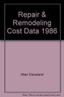 Repair  Remodeling Cost Data 1986