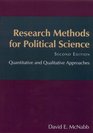 Research Methods for Political Science Quantitative and Qualitative Approaches