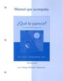 Workbook/Lab Manual Part A to accompany Qu te parece Intermediate Spanish