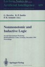 Nonmonotonic and Inductive Logic Second International Workshop Reinhardsbrunn Castle Germany December 26 1991  Proceedings