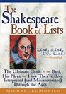 The Shakespeare Book of Lists Second Edition The Ultimate Guide to the Bard His Plays and How They've Been Interpreted  Through the Ages