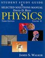 Student Study Guide  Selected Solutions Manual  Physics Volume 2