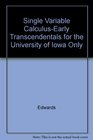 Single Variable Calculus Early Transcendentals