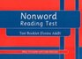 Nonword Reading Test Test Booklet