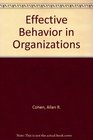 Effective Behavior in Organizations