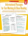 Informational Passages for Text Marking  Close Reading Grade 6 20 Reproducible Passages With TextMarking Activities That Guide Students to Read Strategically for Deep Comprehension