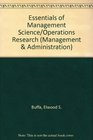 Essentials of Management Science/Operations Research