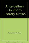 Antebellum Southern Literary Critics