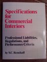 Specifications for commercial interiors Professional liabilities regulations and performance criteria