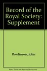 Record of the Royal Society Supplement