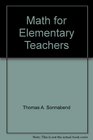Math for Elementary Teachers