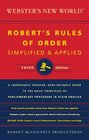 Webster's New World Robert's Rules of Order Simplified and Applied Third Edition