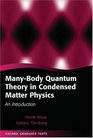 Manybody Quantum Theory In Condensed Matter Physics An Introduction