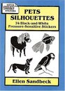 Pets Silhouettes 24 BlackandWhite PressureSensitive Stickers