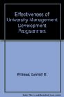 Effectiveness of University Management Development Programmes