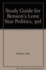 Study Guide for Benson's Lone Star Politics 3rd