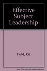 Effective Subject Leadership